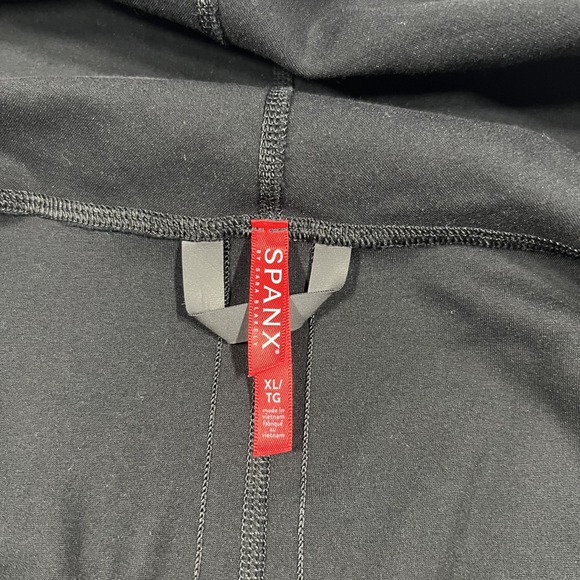 Spanx Drape Front Cardigan Jacket Womens XL Ponte Faux Leather Black - Picture 6 of 11